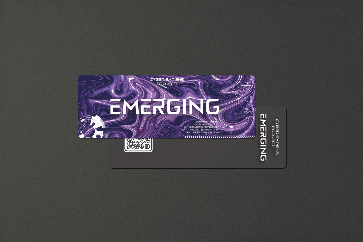 Mockup of tickets for festival The Emerging